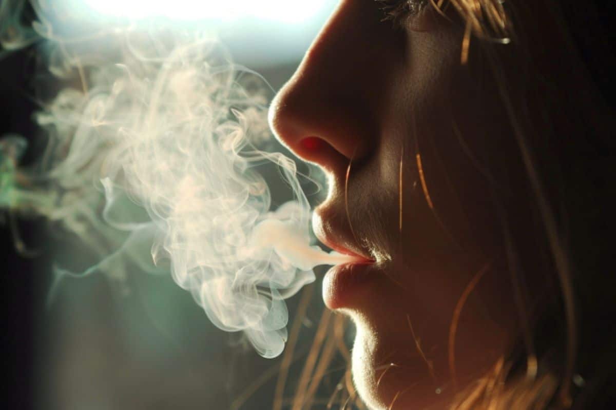 It shows a teenager surrounded by smoke.