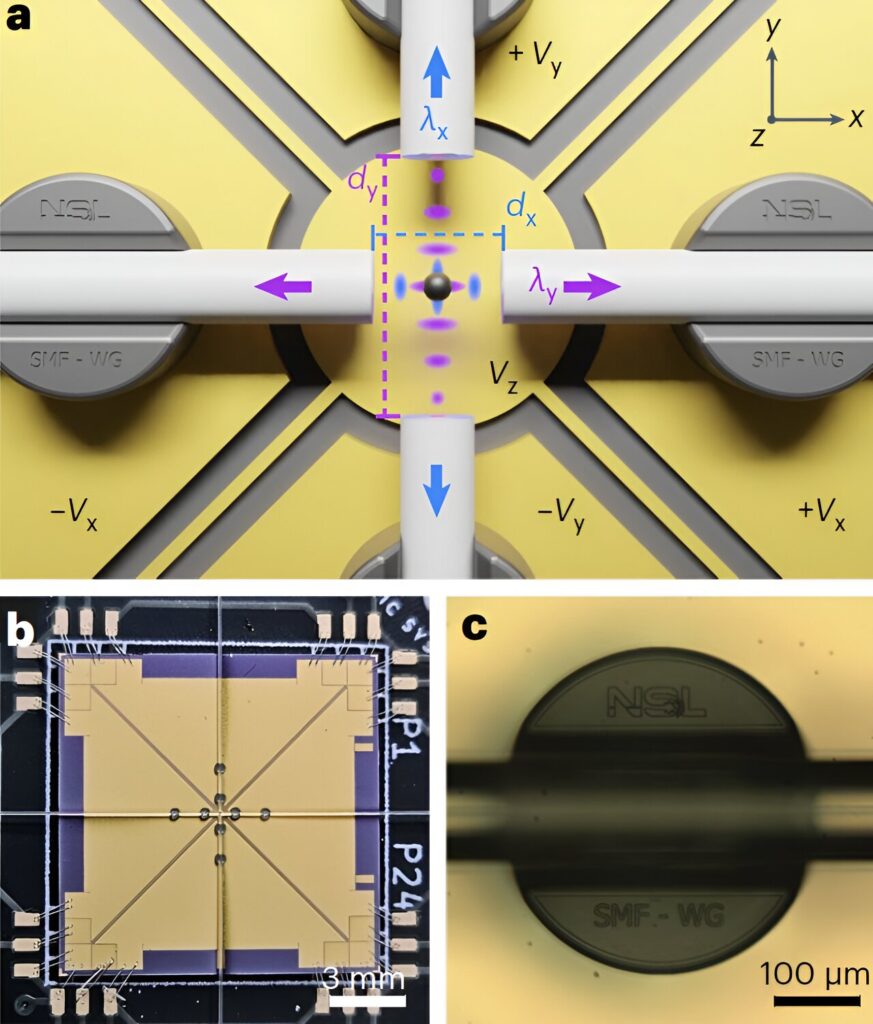 Demonstration of vacuum levitation and motion control on an optical-electrostatic chip